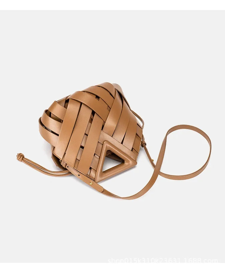 Woven Handbag with Matching Drawstring Pouch