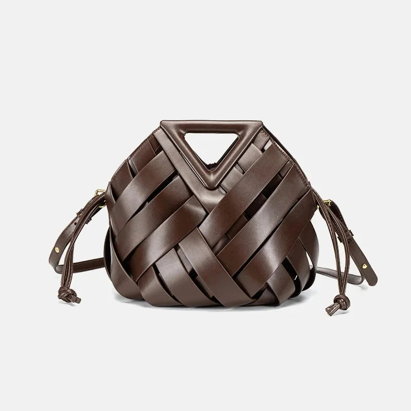 Woven Handbag with Matching Drawstring Pouch