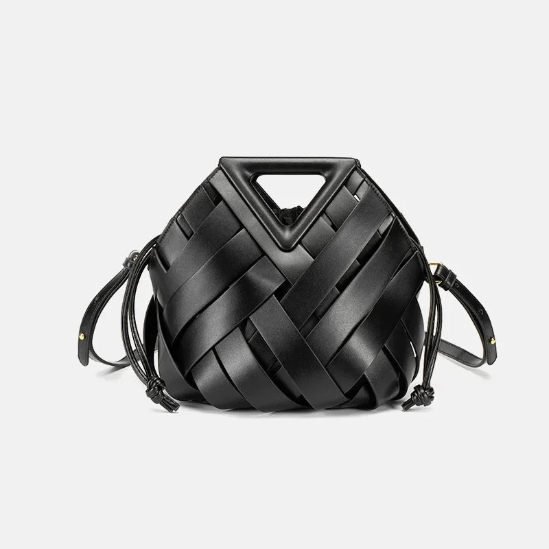 Woven Handbag with Matching Drawstring Pouch