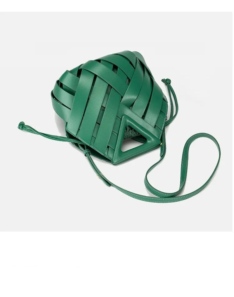 Woven Handbag with Matching Drawstring Pouch