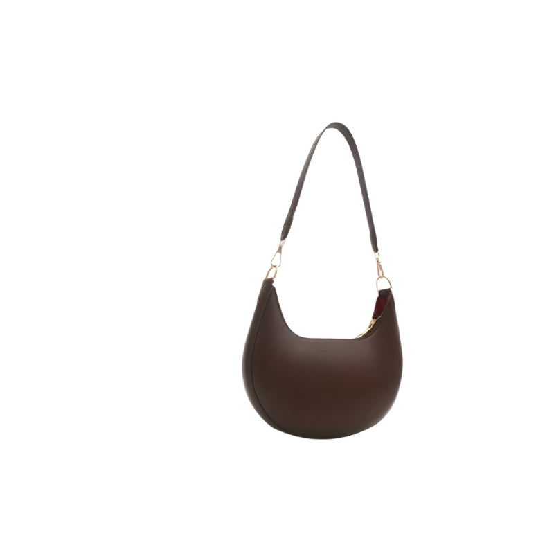 Leather Hobo Bag with Gold Hardware and Adjustable Strap