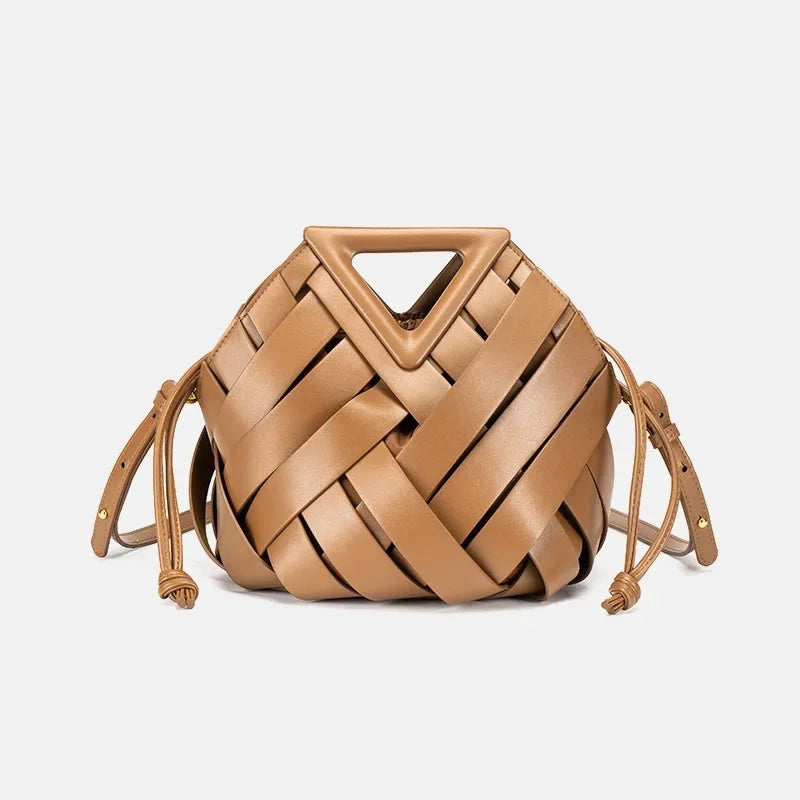 Woven Handbag with Matching Drawstring Pouch