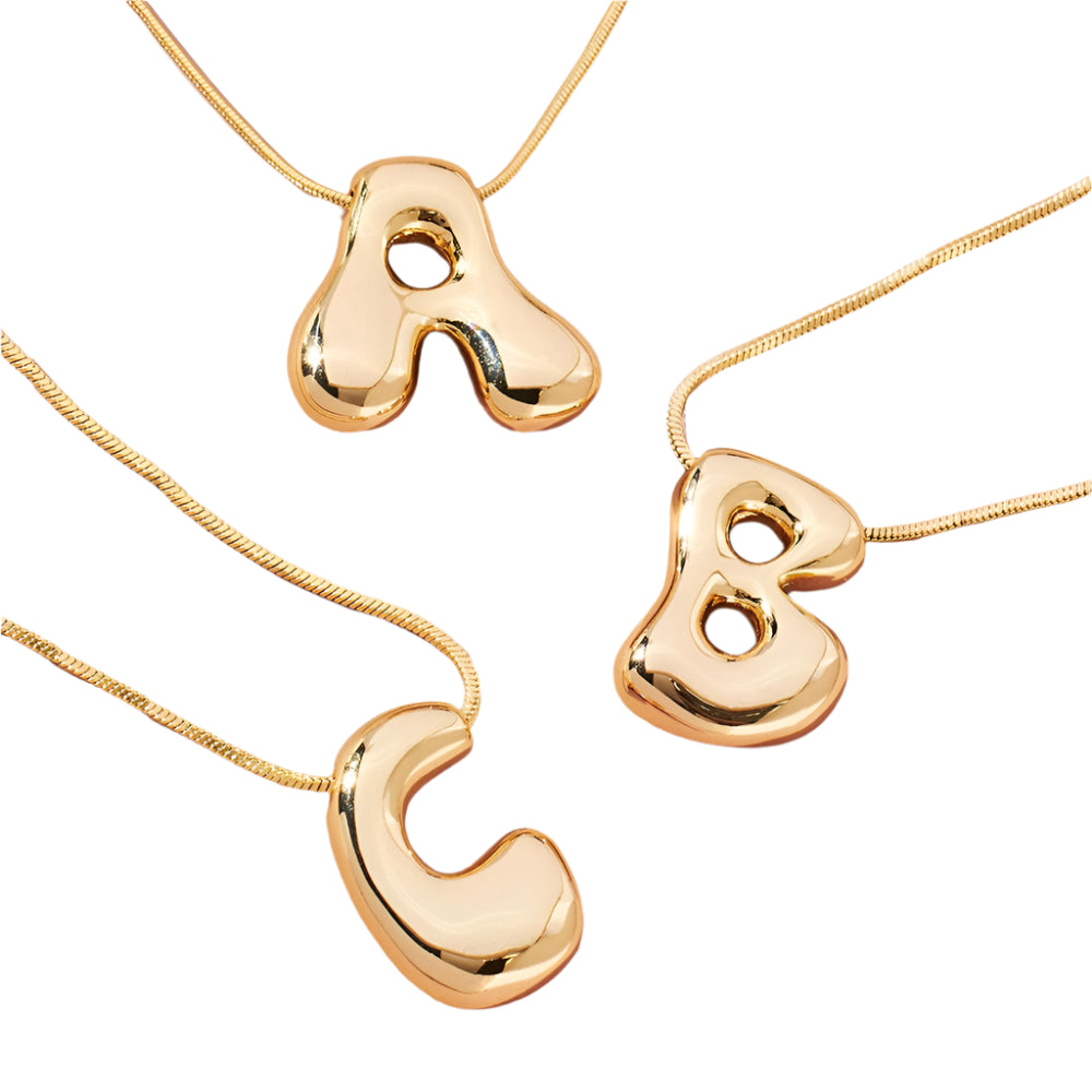 Golden Stainless Steel Initial Necklace
