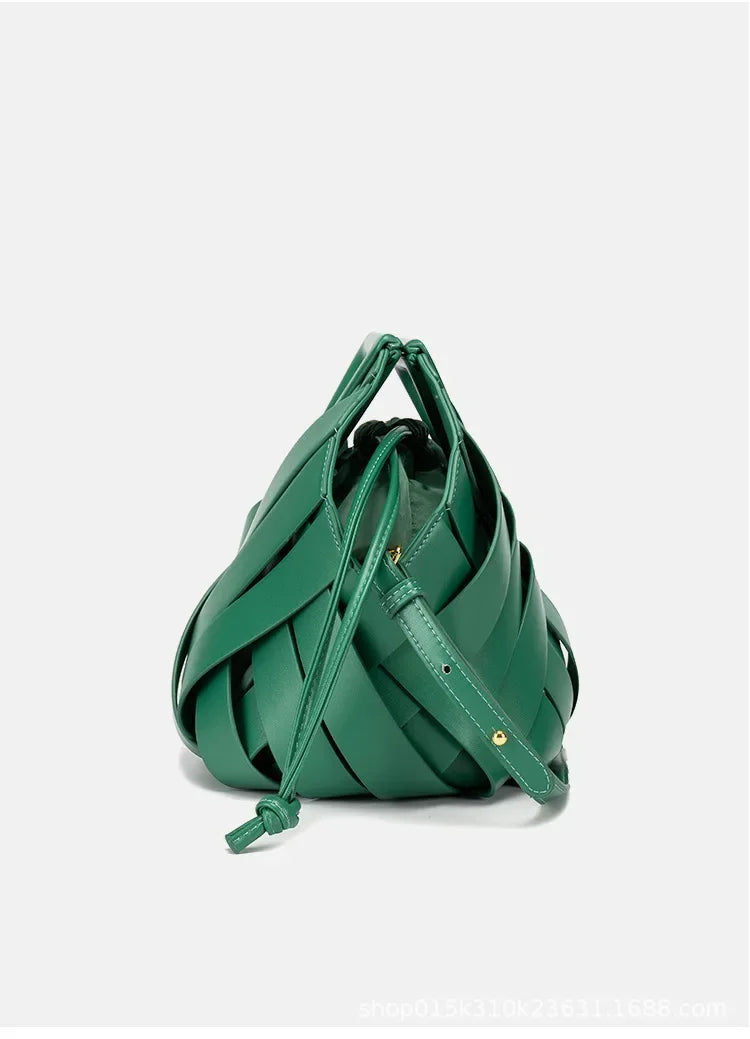 Woven Handbag with Matching Drawstring Pouch