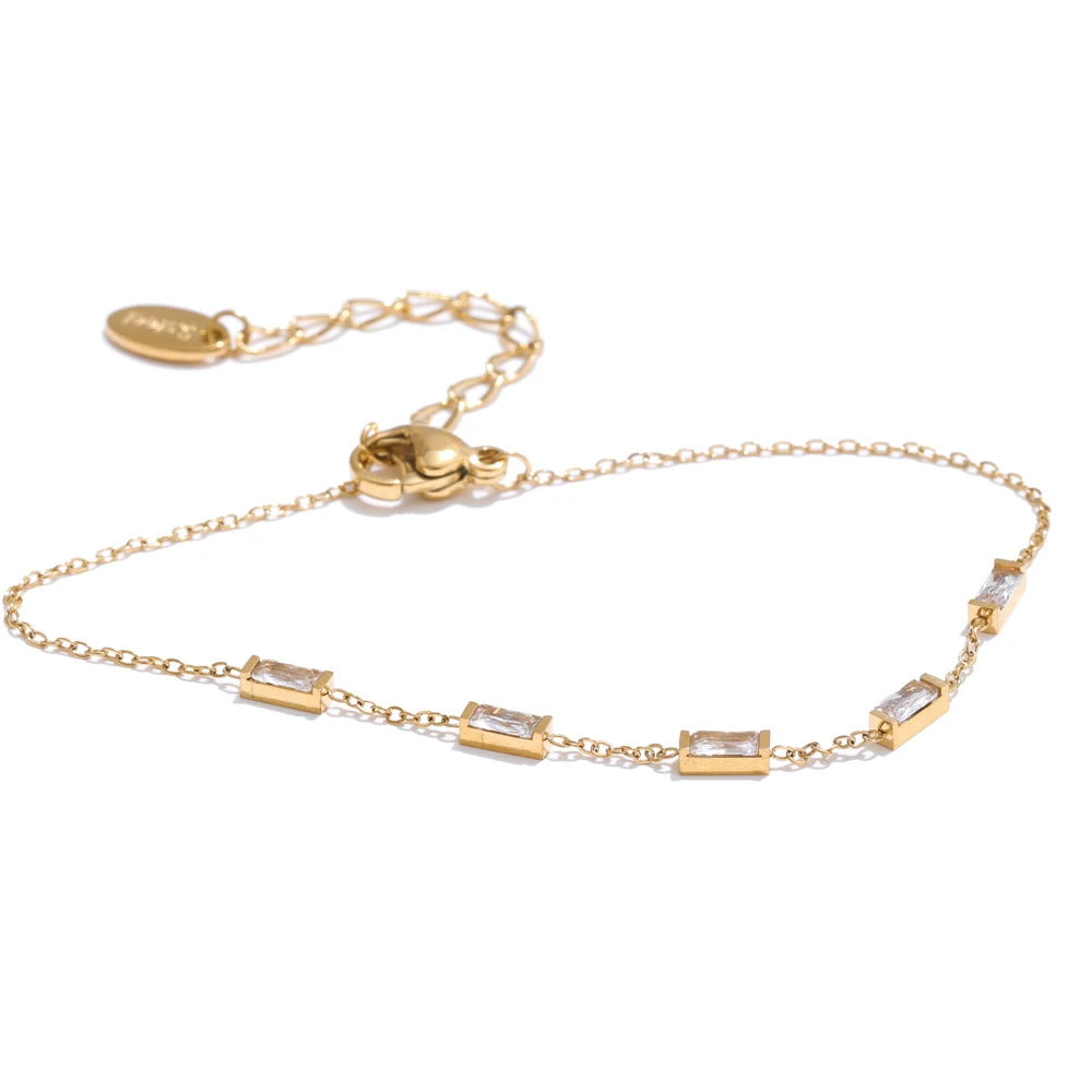 Gold Plated Green Cubic Zirconia Necklace and Bracelet Set