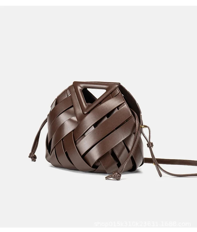 Woven Handbag with Matching Drawstring Pouch