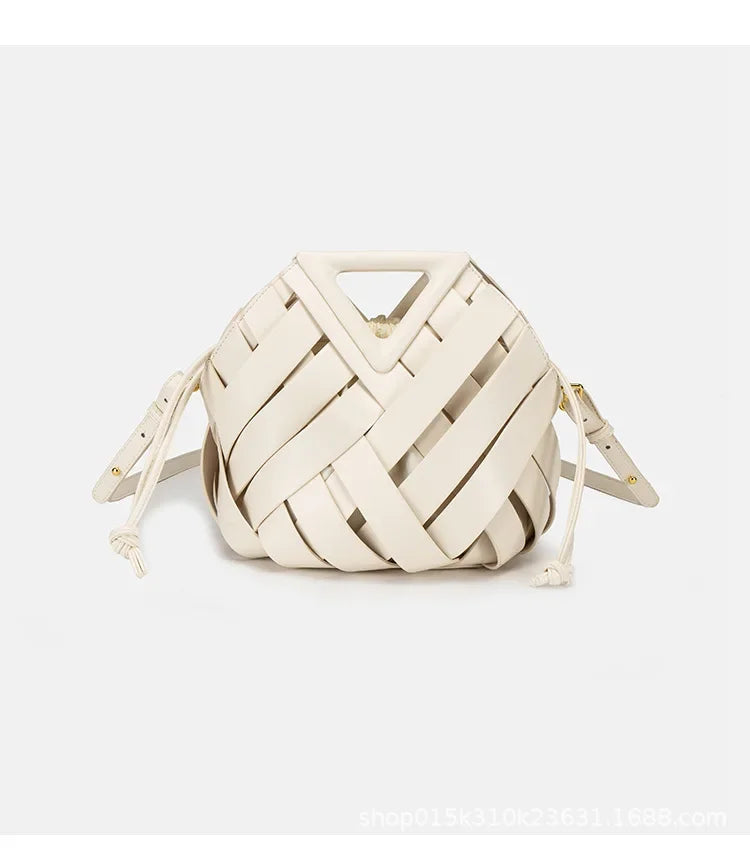 Woven Handbag with Matching Drawstring Pouch