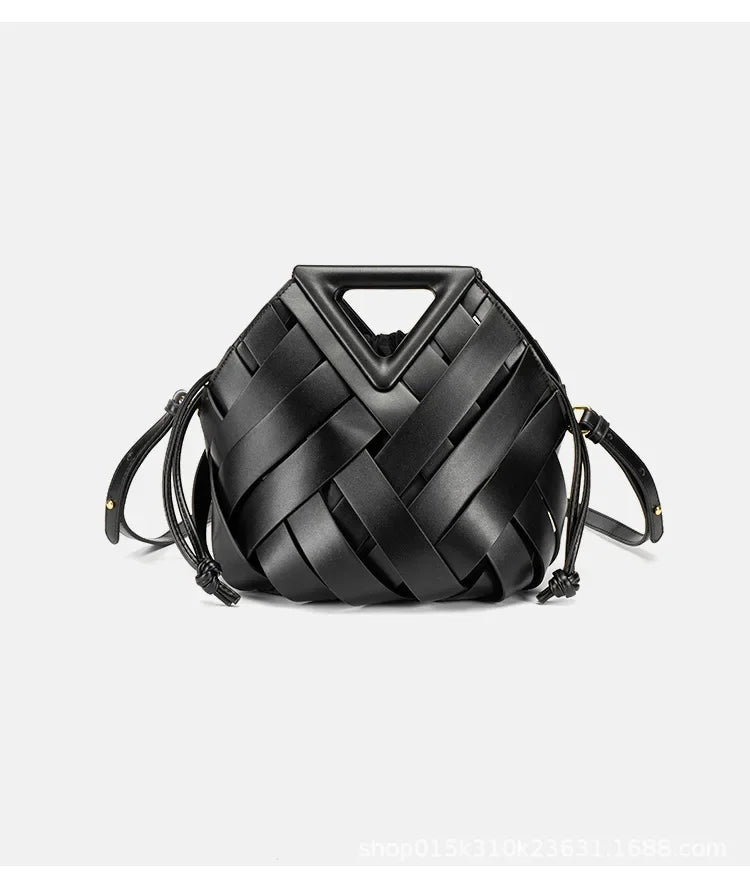 Woven Handbag with Matching Drawstring Pouch