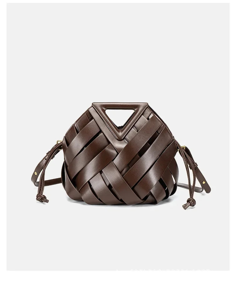 Woven Handbag with Matching Drawstring Pouch